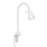 BRILONER - LED Leselampe mit Schalter am Gehäuse, schwenkbar, GU10 4,7W, 400lm, warmweißes Licht,...
