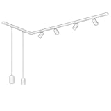 BRILONER - Schienensystem Rail Komplettset, 4x GU10 Spots schwenkbar, 2x GU10 Pendel, L-Form,...