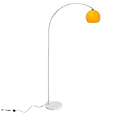 CCLIFE LED E27 Bogenlampe höhenverstellbar Marmorfuß weiß orange Stehlampe Stehleuchte...