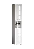 trendteam smart living - Amanda - Hochschrank - Weiß Hochglanz - Badezimmerschrank mit 2...