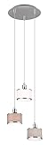 Trio Leuchten Pendelleuchte Kaprun 311630306, Metall Chrom, Schirm Stoff grau, exkl. 3x E14