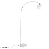 CCLIFE LED E27 Bogenlampe höhenverstellbar Marmorfuß weiß orange Stehlampe Stehleuchte...