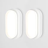 HOFTRONIC 2er Set - C-Series LED Kellerlampe Weiß - 18W 1830lm Wandleuchte Oval - IP54 LED...