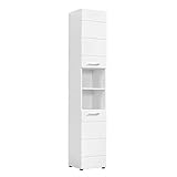 mokebo® Bad Hochschrank weiß Hochglanz 'Der Kapitän', Badezimmerschrank schmal, Badschrank &...