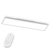 EGLO LED Deckenleuchte Bottazzo, Deckenlampe 100x25 cm, Panel ultraflach aus Aluminium und...