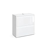 Vicco Waschtischunterschrank Waschbeckenunterschrank Majest Weiß Hochglanz modern 60x62 cm...