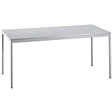 Hammerbacher Konferenztisch mit Vierkant-Rohr Vektor 160 x 80cm Grau/Grau