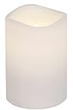 LED Außen Kerze weiß, 11,5cm / Ø7,5cm, mit Timer