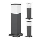 ledscom.de 3 Stück Pollerleuchte POLLY für außen, 35cm, anthrazit, inkl. G9 Leuchtmittel, 501lm,...
