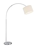 lightling modern Bogenleuchte in nickel matt, Stoffschirm weiß, 1 x E27 max. 60W, ø 30 cm, Höhe:...