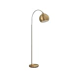 Lindby Bogenlampe/Stehlampe messingfarben mit Fußschalter, Standleuchte Metall, Leselampe-Stehlampe...