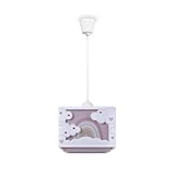 Paco Home Kinderzimmerlampe Kinderlampe Deckenlampe Pendelleuchte Lampenschirm Stoff Regenbogen...