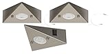 Trango 3er Set 6739-32N Küche Unterbauleuchte inkl. 3x 4,8 Watt LED Modul 3000K warmweiß *COOK*...