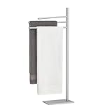 Relaxdays Handtuchständer, HxBxT: 83 x 33,5 x 14 cm, Edelstahl, 2 bewegliche Stangen, stehender...