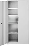 Aktenschrank, Mehrzweckschrank, Stahl-Aufbewahrungsschrank, 5 Ebenen180x80x40, Doppeltüren,...