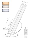 GOODEA Ultra Dünne Unterbauleuchte Küche LED Dimmbar, 2x30cm 400lm Lichtleiste mit Schalter, 3...