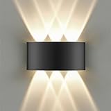 GOOSKI LED Wandleuchte IP65 für Innen und Außen, 6W Wandlampe Up und Down mit 6 Lichtquellen,...