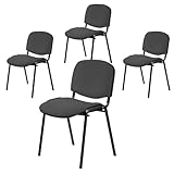 Topsit 4er Set Besucherstuhl ISO, Bequemer Konferenzstuhl, stapelbar, mit gepolsterter Sitzfläche...