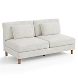 Vesgantti Cord 3 Sitzer Sofa ohne Armlehne, 166cm Modernes Dreiersofa mit Kissen, Kombination Sofa...