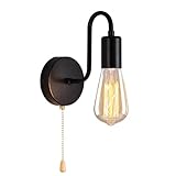 ANKBOY Wandlampe Innen mit Schalter Wandleuchte E27 Lampe mit Zugschalter Retro Schlafzimmer...