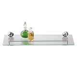 axentia Wandablage aus Glas mit verchromter Fassung als Badregal - Wandregal Bad & WC - Badablage...