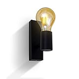 B.K.Licht - Wandleuchte Innen schwenkbar, E27 Fassung, max. 60 Watt, Wandlampe innen, Wandstrahler,...