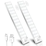 Schrankbeleuchtung LED Unterbauleuchte Küche LED Leiste mit Bewegungsmelder 2 Stück Schranklicht...