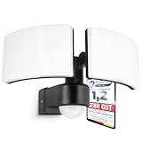 SSC-LUXon NORSU Außenlampe mit Bewegungsmelder & Lichtsensor 40W - LED Wand Außenleuchte 2 flammig...