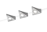 Trio Leuchten 3-er Set LED Unterbauleuchte 273370307 Ecco, Metall Nickel matt, 3 Watt LED