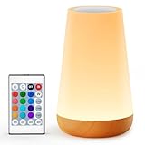 Auxmir Nachttischlampe 13 Farben 5 Modi, Nachtlicht Kinder mit Timing Funktion, LED Tischlampe USB...