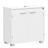 VASAGLE Waschbeckenunterschrank, Badezimmerschrank, 2 Fächer hinter den Türen, für Waschbecken...