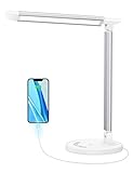 sympa Schreibtischlampe LED, Tischlampe Dimmbar 5 Farben 7 Helligkeitsstufen 12W Desk Lamp mit...