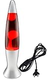 ChiliTec Lavalampe Wachslampe 40cm 1,5m Kabel mit Schalter Tischleuchte Stimmungslicht Silber Gelb...
