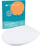 Calmwaters® Premium WC Sitz bis 250 kg, Made in EU, Toilettendeckel aus antibakteriellem Duroplast,...
