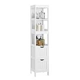 VASAGLE Badezimmerschrank, Schrank freistehend, Badezimmermöbel, mit 2 Schubladen, offenen...