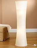 Trango 1229 Design Reispapier Stehlampe *SWISS* Papierlampe in Rund Weiß Stehleuchte 125cm Hoch mit...