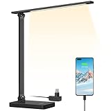 Lepro LED Schreibtischlampe 15W, Dimmbar Tischleuchte 655LM mit 3 Farbmodi & 5 Helligkeitsstufen,...