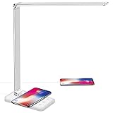 BIENSER Schreibtischlampe LED mit 10W Wireless Charging, USB Ladefunktion, Bürolampe Tischlampe mit...