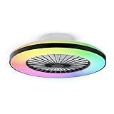 BKZO moderne Smart-LED-Deckenleuchte mit Ventilator, RGB Deckenventilator-Leuchten, 6...