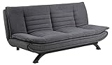 AC Design Furniture Jasper Bettcouch Dunkelgrau/Schwarz, Schlafsofa mit 3 Liegepositionen, Moderner...