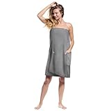 Aomig Sauna Zubehör: Saunahandtuch & Saunakilt Damen, Knopffrottee Saunarock, Elastische Taschen,...