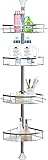Teleskop Duschregal Höhenverstellbar Badezimmer Regal 190-280 cm, Badregal mit 4 Tabletts,...