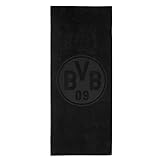 Borussia Dortmund BVB Badtuch - 180x70 cm - schwarz - 100% Baumwolle - BVB Emblem
