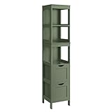 VASAGLE Badezimmerschrank, Schrank freistehend, Badezimmermöbel, mit 2 Schubladen, offenen...