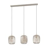 EGLO Hängelampe Romazzina, Esstisch Pendelleuchte 3-flammig, Esszimmerlampe aus Metall in...
