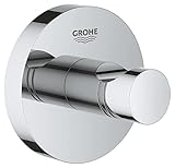 GROHE Start, Bademantelhaken ohne Bohren (Handtuchhalter mit verdeckter Befestigung, zum Kleben oder...