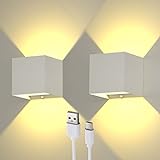SENFAY 2 Pack 6W LED Innen Wandlampe mit Bewegungsmelder, LED Akku Wandleuchte Batteriebetrieben,...