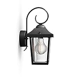 Philips Buzzard Wandleuchten für den Außenbereich, E27-Fassung, wasserfest, schwarz, IP44...