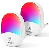 Lyridz Nachtlicht Steckdose mit Dämmerungssensor, Dimmbare Farbwechsel RGB LED Leuchte...