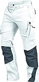 Leib Wächter Flex-Line Workwear Bundhose Arbeitshose mit Spandex (weiß/grau, 48)